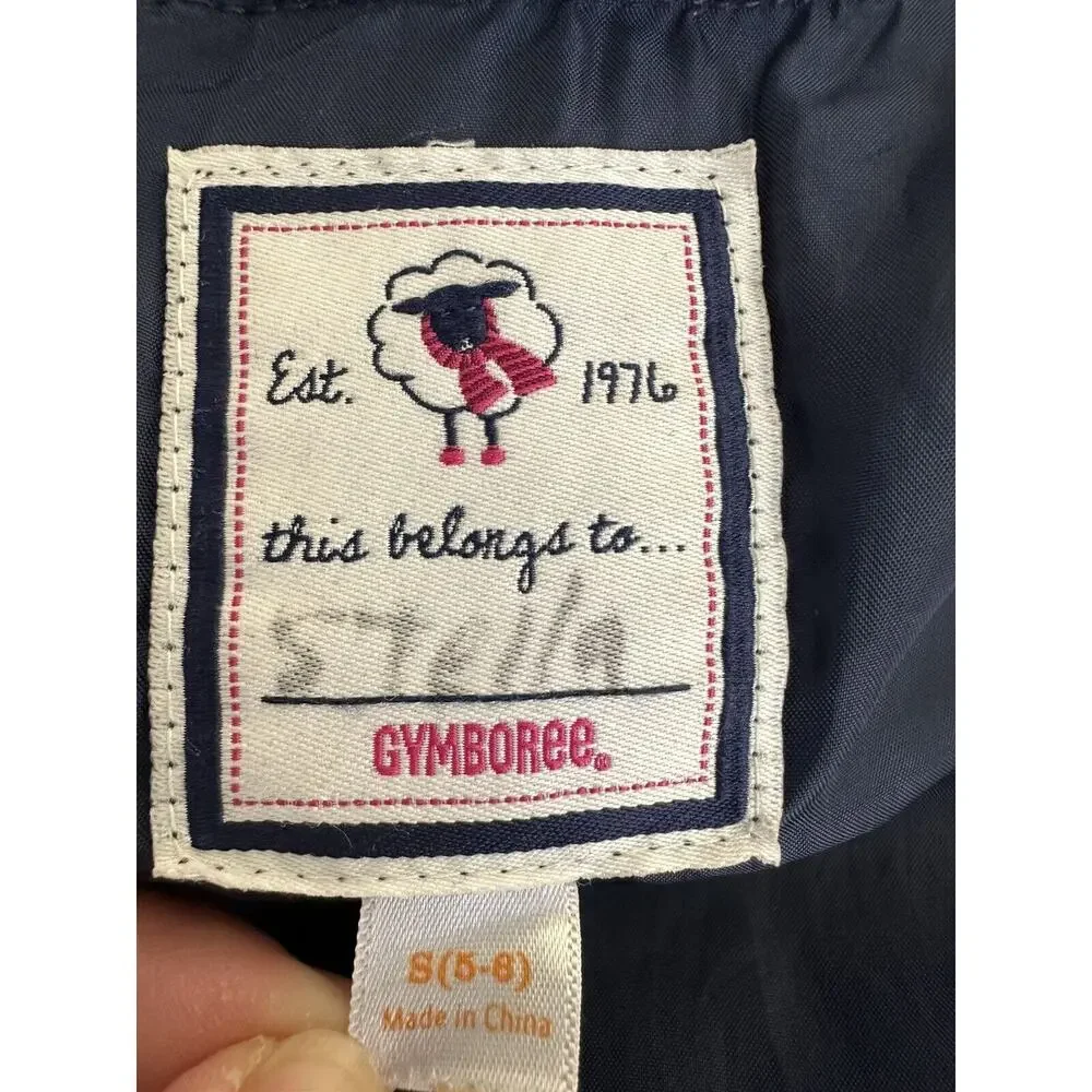 Gymboree Girl Blue Pink Polka Dot Puffer Vest Coat Size 5-6 Warm